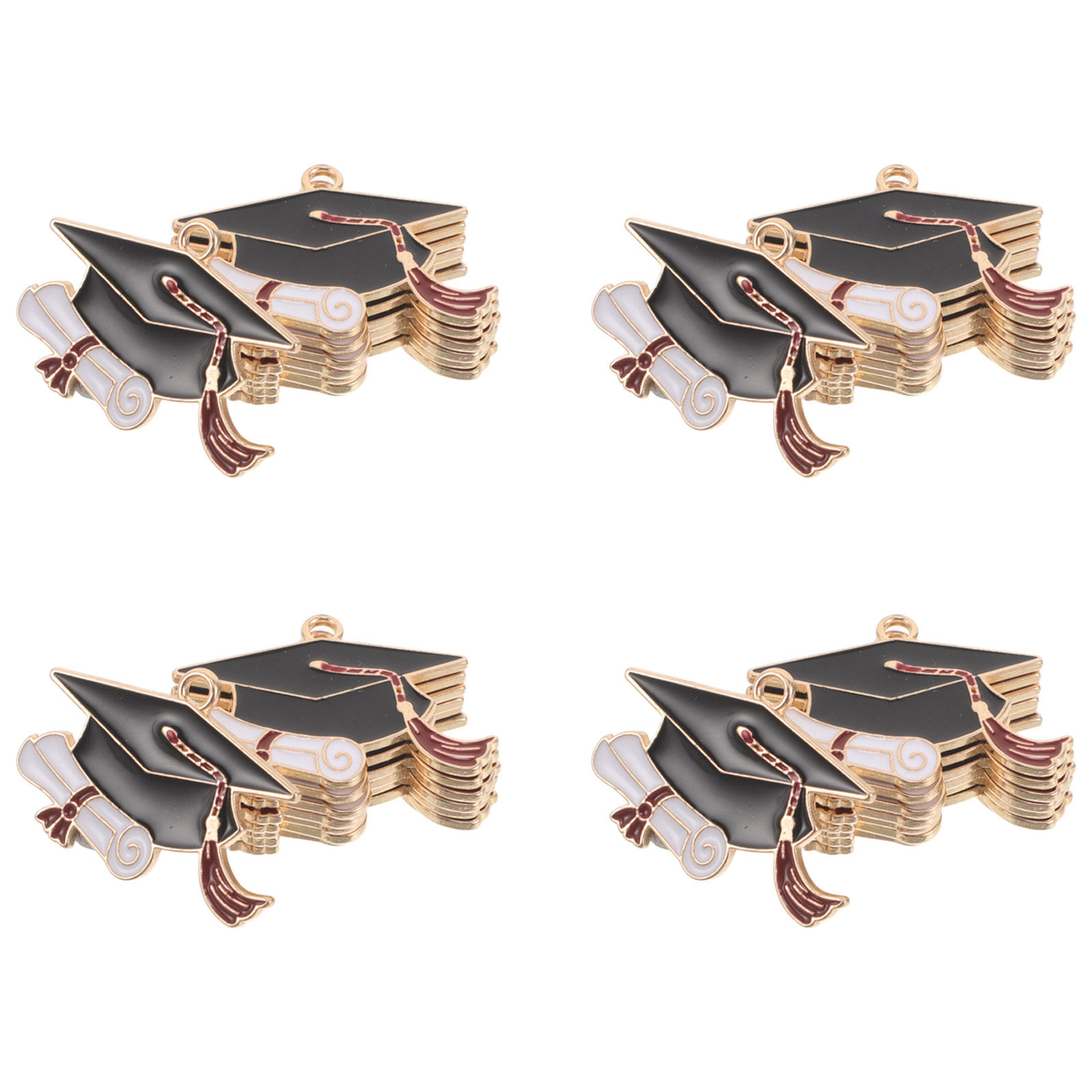 Jewelry Making Diploma - 50Pcs Graduation Cap Pendants Alloy Stamped
