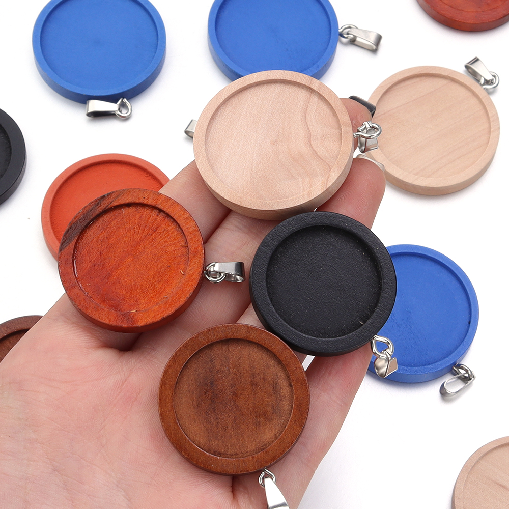 Jewelry Making Tray - 1-5pcs/lot 25 30mm Round Wood Cabochon