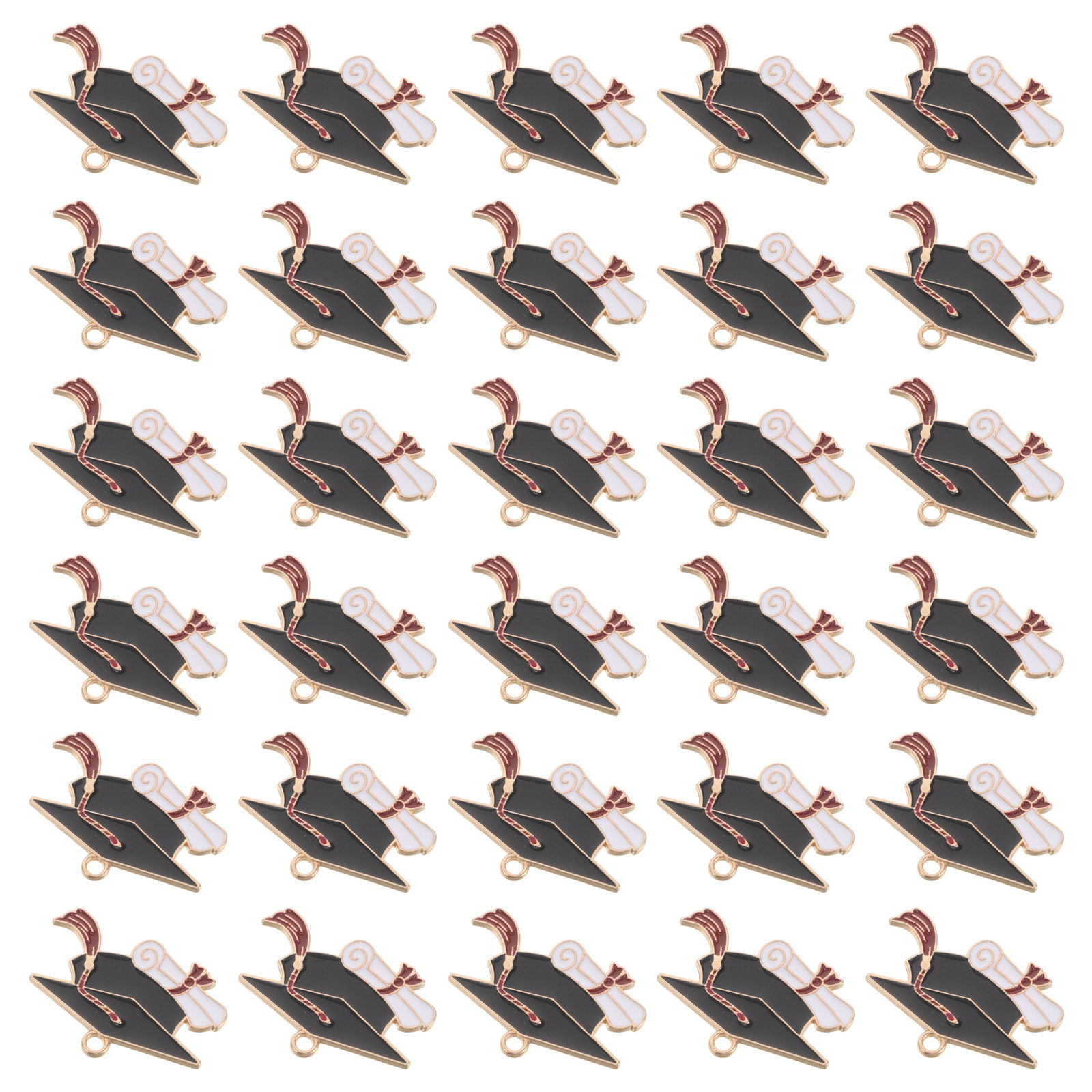 Jewelry Making Diploma - 50Pcs Graduation Cap Pendants Alloy Stamped