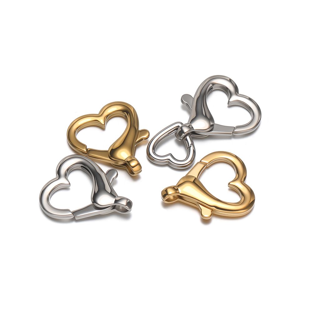 Jewelry Making Necklaces - 2Pcs PVD Gold Stainless Steel Heart