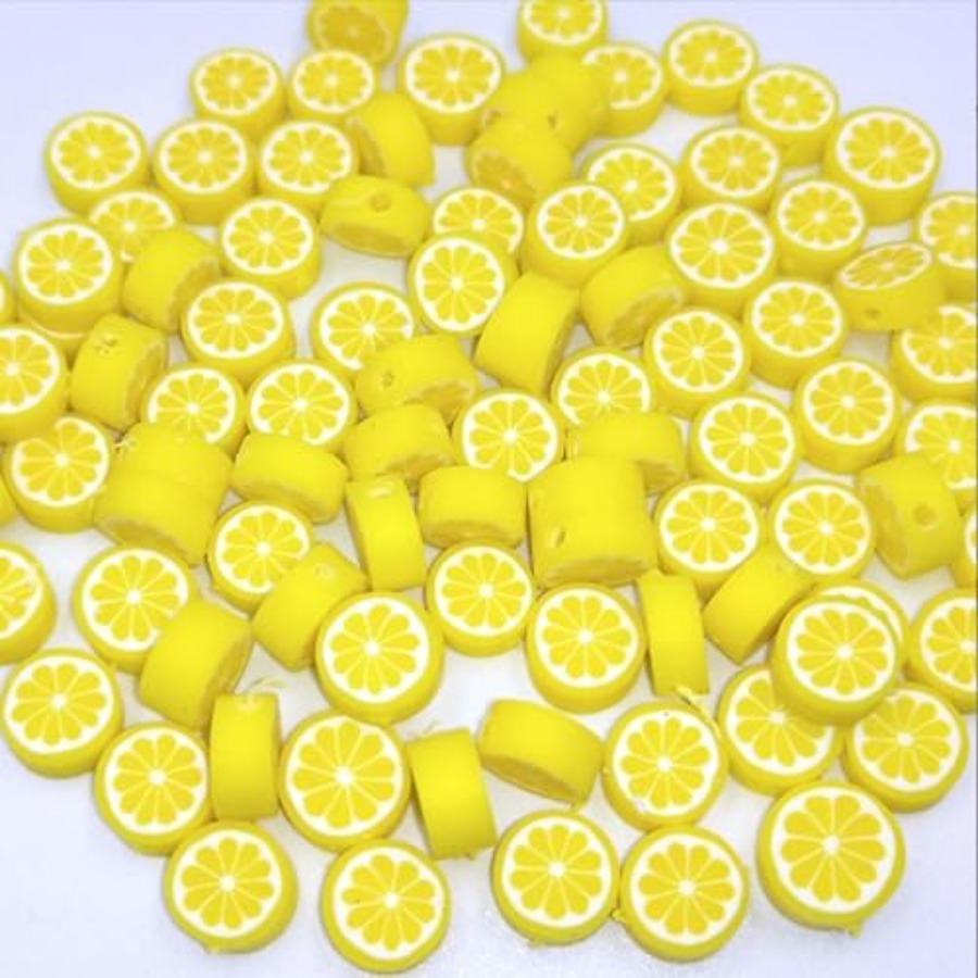 Jewelry Making Necklaces - 200Pcs Yellow Lemon Polymer Clay Beads