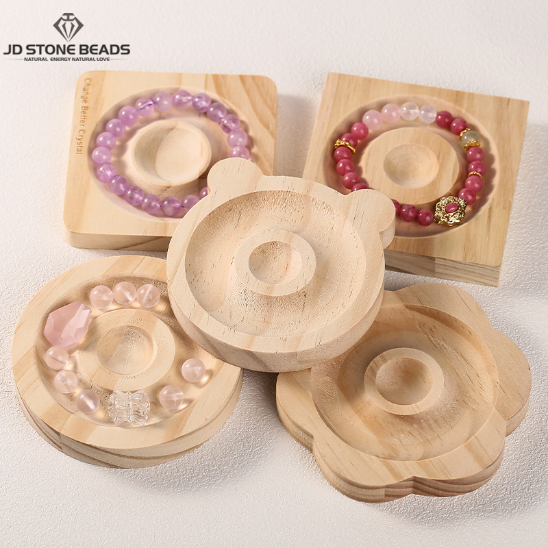 Jewelry Making Tray - 1Pc DIY Natural Wooden Beading Design