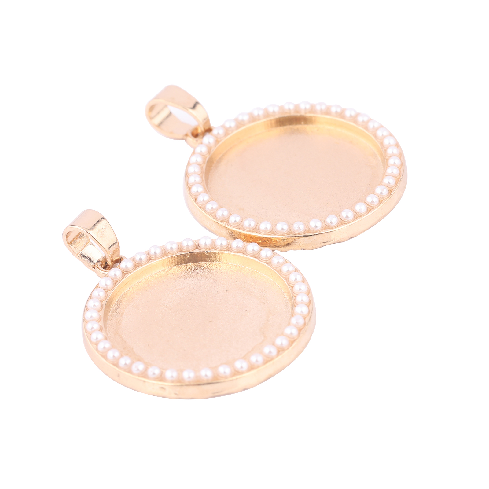 Jewelry Making Tray - 5pcs Kc Gold Pearl Cabochon Base