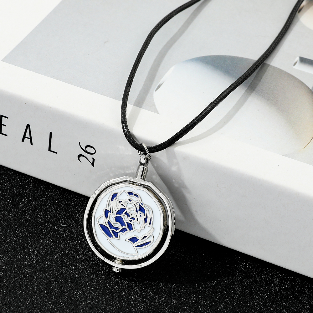 Jewelry Making Necklaces - Jinx Blue Rose Rotatable Charm Metal