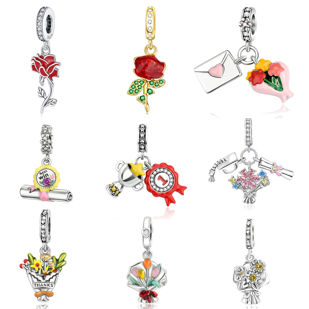 Jewelry Making Diploma - Silver Plated Graduation Bouquet And Diploma