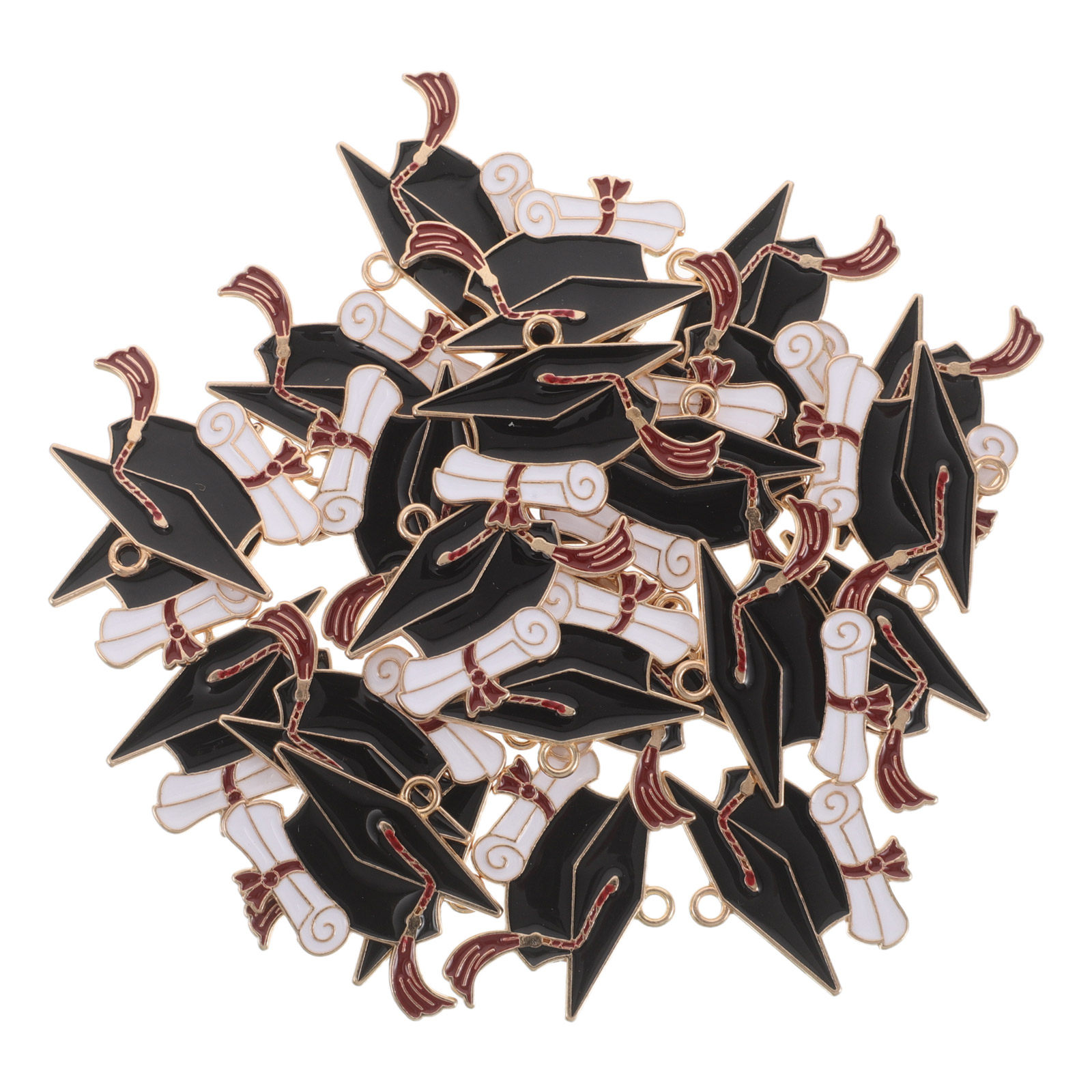 Jewelry Making Diploma - 50Pcs Graduation Cap Pendants Bulk Alloy