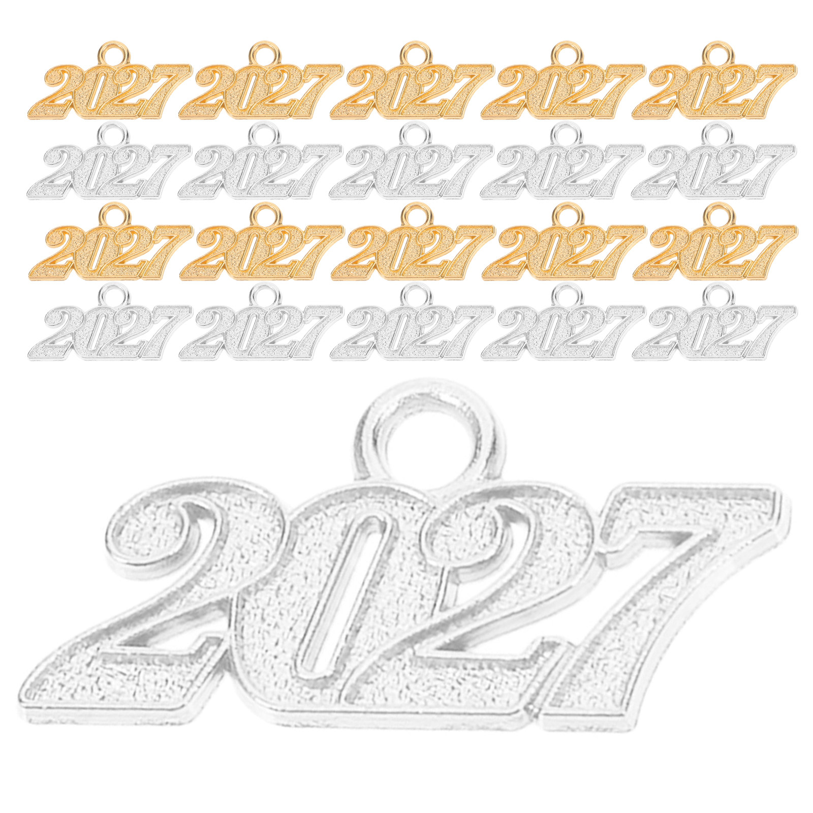 Jewelry Making Classes - 100Pcs Gold 2027 Number Charm Mini