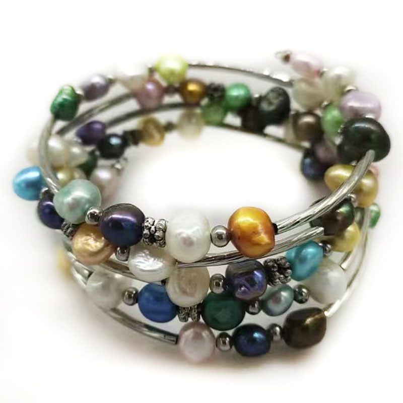 33 inches 7-8mm Purple Natural - Memory Wire Bracelet 评论和价格
