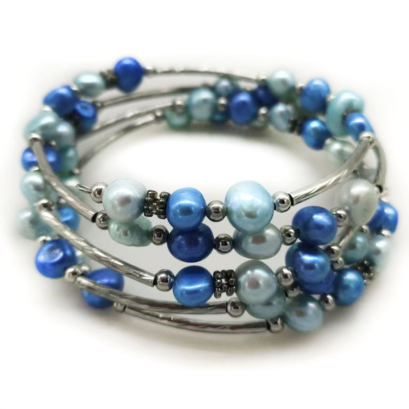 33 inches 7-8mm Purple Natural - Memory Wire Bracelet 评论和价格