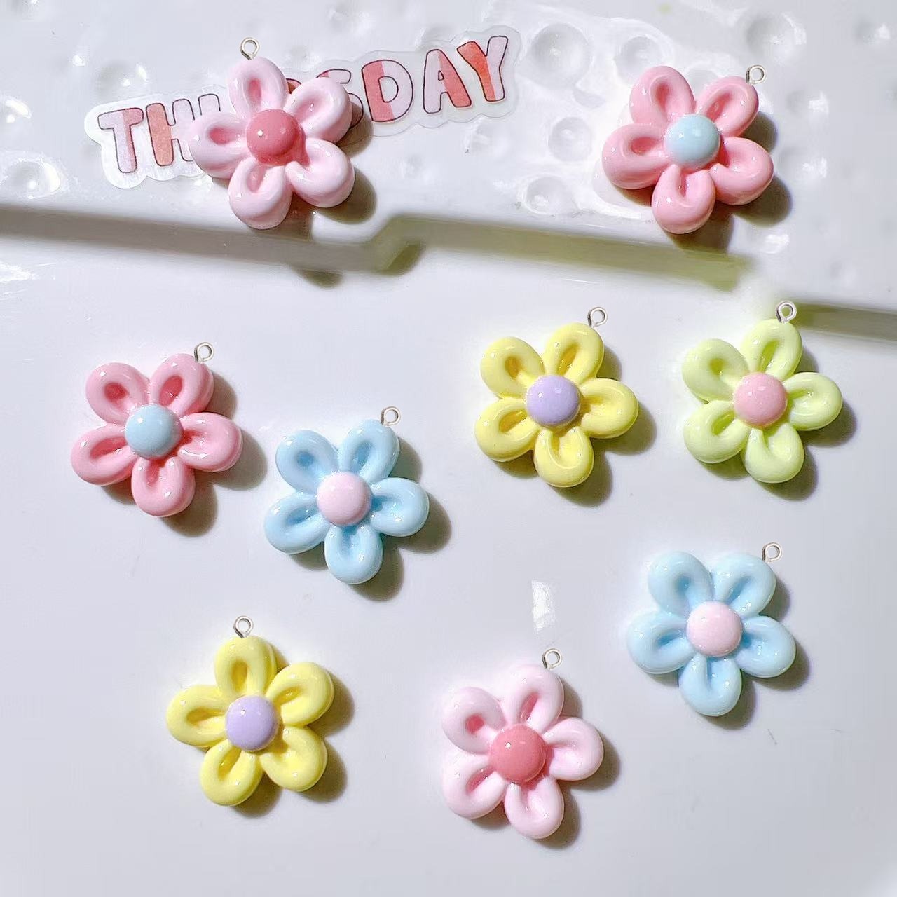 10Pcs Cute Sweet Flower Planar - Jewelry Making 4 Year Old 评论和价格