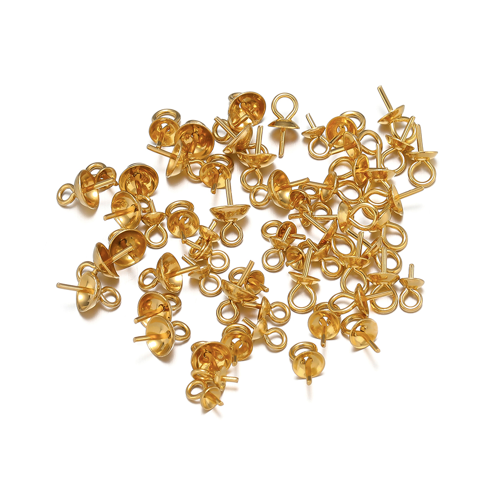 50-100pcs Gold Color Stainless - Jewelry Making Rivets 评论和价格