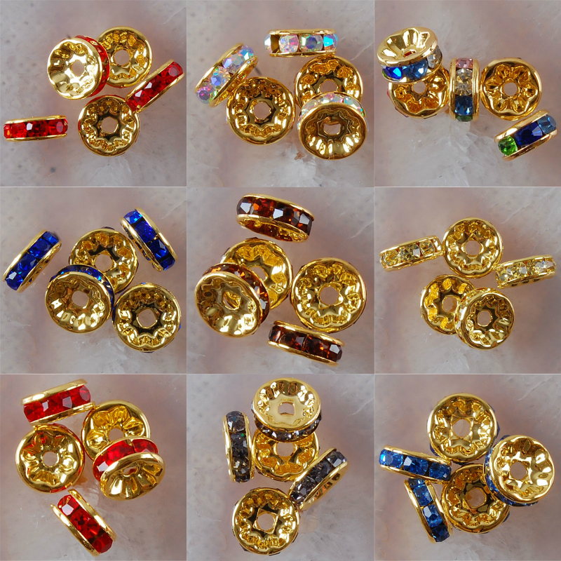 5Pcs Multicolor Crystal Gold C - Jewelry Making Classes 评论和价格