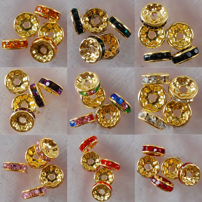 5Pcs Multicolor Crystal Gold C - Jewelry Making Classes 评论和价格