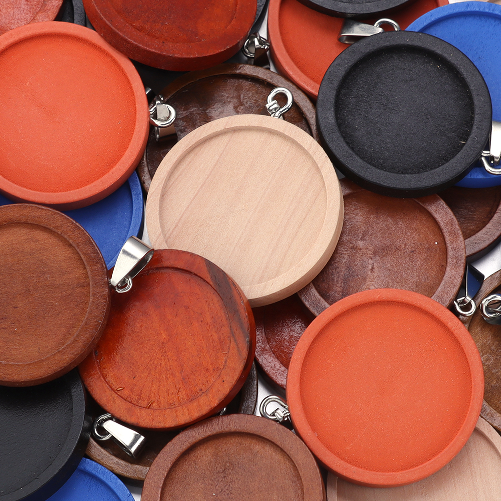 1-5pcs/lot 25 30mm Round Wood  - Jewelry Making Tray 评论和价格