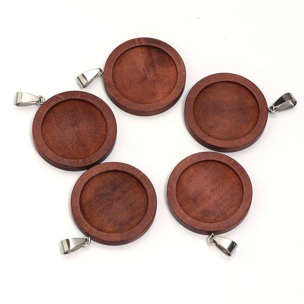 1-5pcs/lot 25 30mm Round Wood  - Jewelry Making Tray 评论和价格