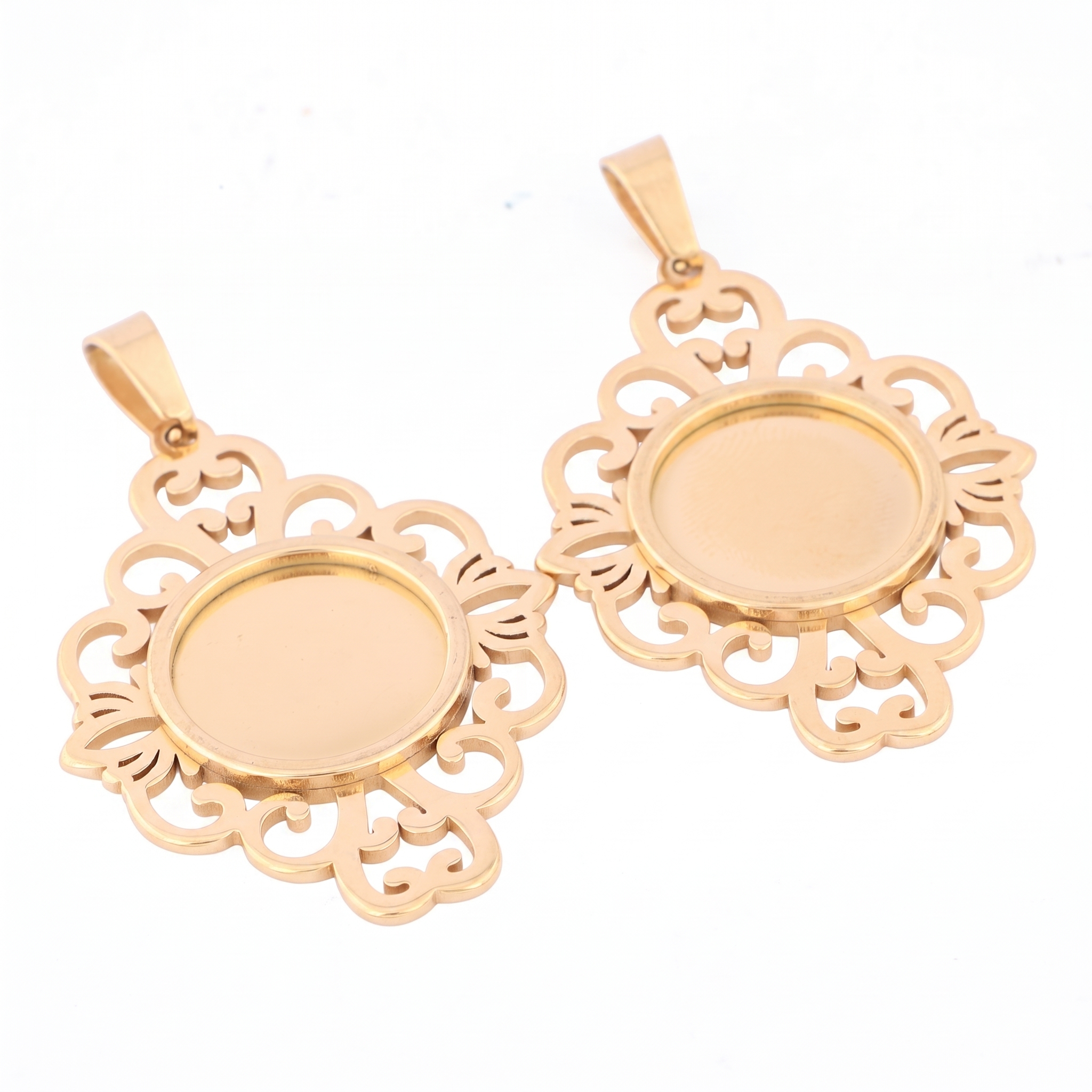 5pcs Stainless Steel Filigree  - Jewelry Making Tray 评论和价格