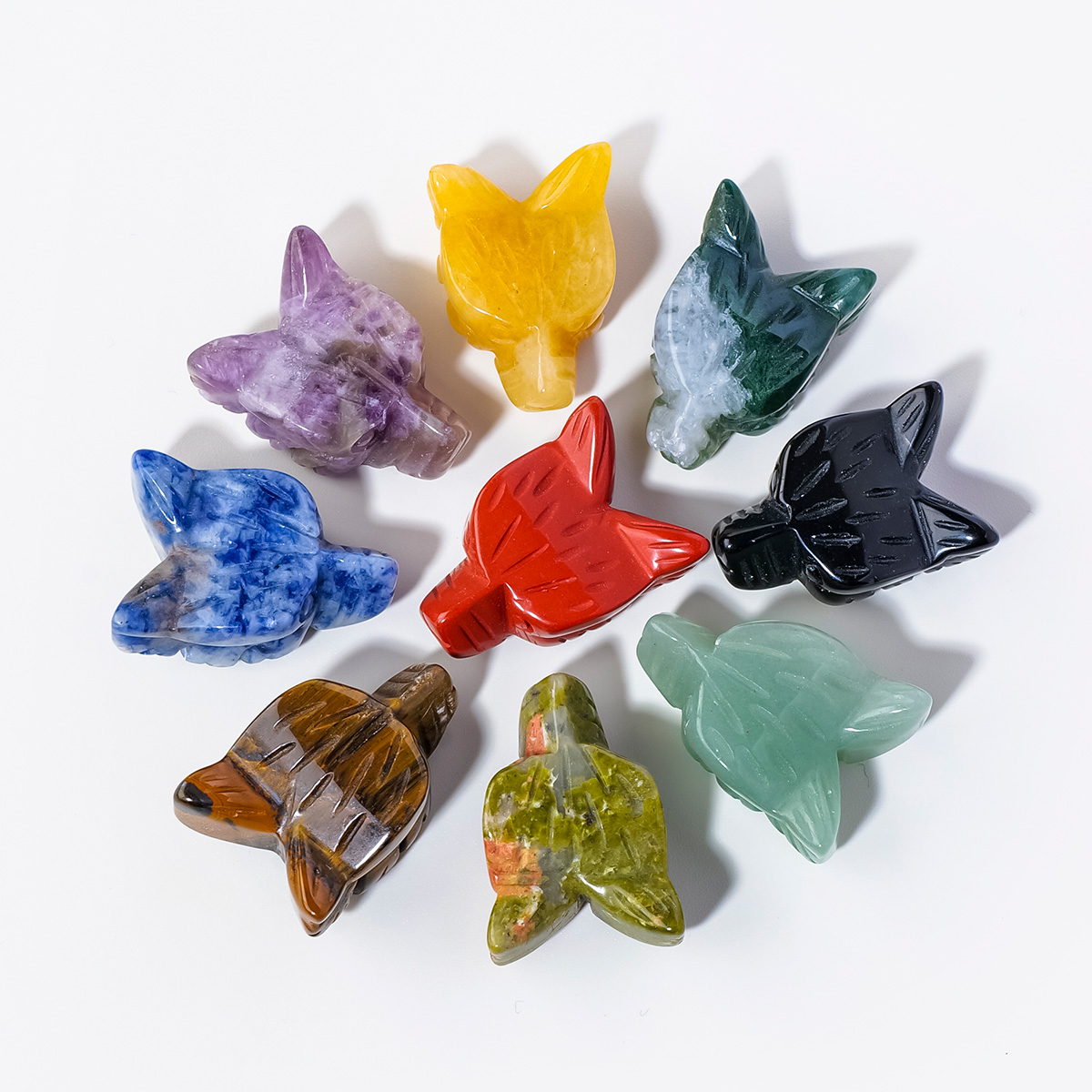 1PC Natural Crystal Carved Fox - Jewelry Making Desk 评论和价格