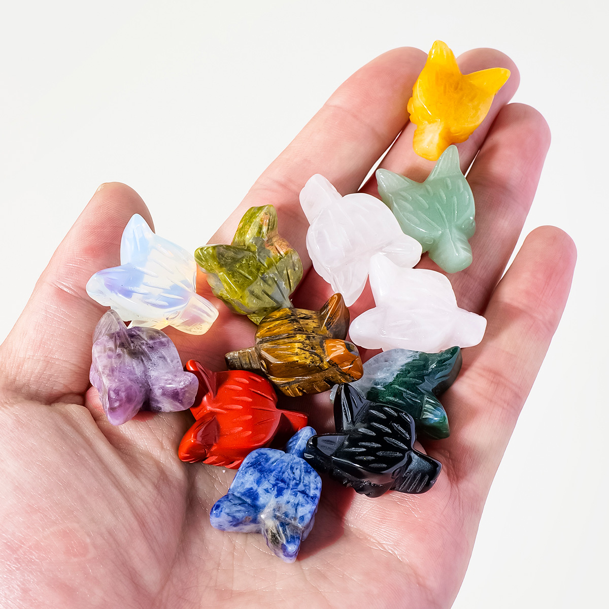 1PC Natural Crystal Carved Fox - Jewelry Making Desk 评论和价格