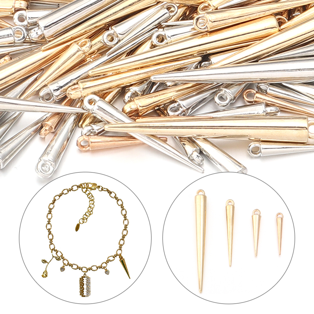 50-200pcs/lot Cone Charms Pend - Jewelry Making Rivets 评论和价格