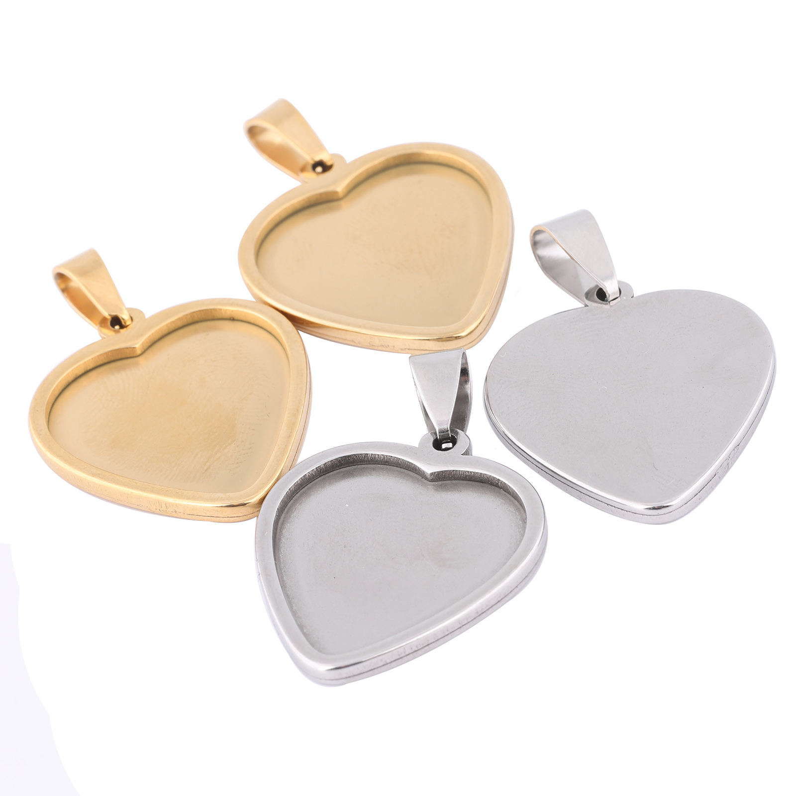 5pcs 20mm Heart Cabochon Trays - Jewelry Making Tray 评论和价格
