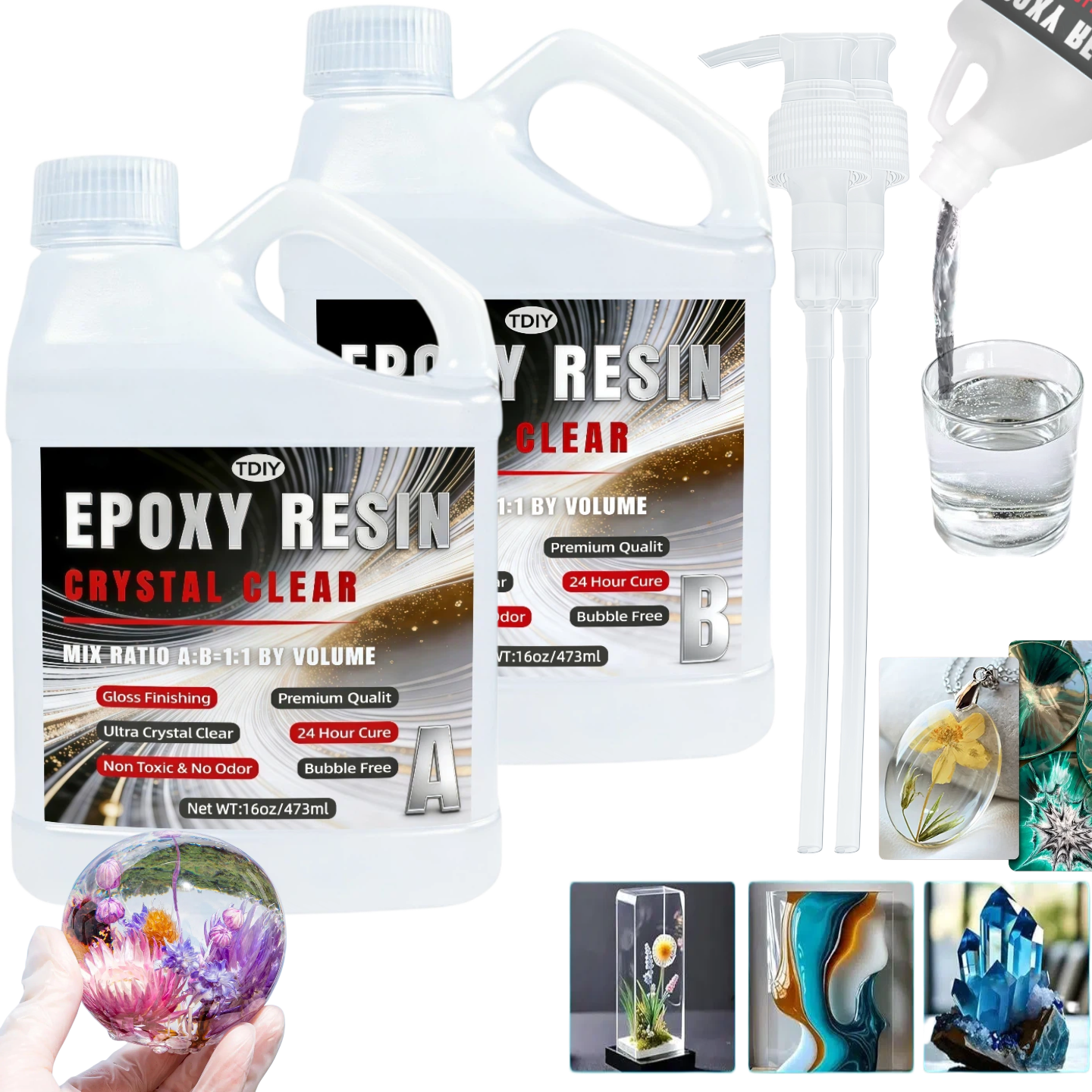 1:1 Crystal Clear Epoxy Resin  - Jewelry Making Uv Resin Kit 评论和价格