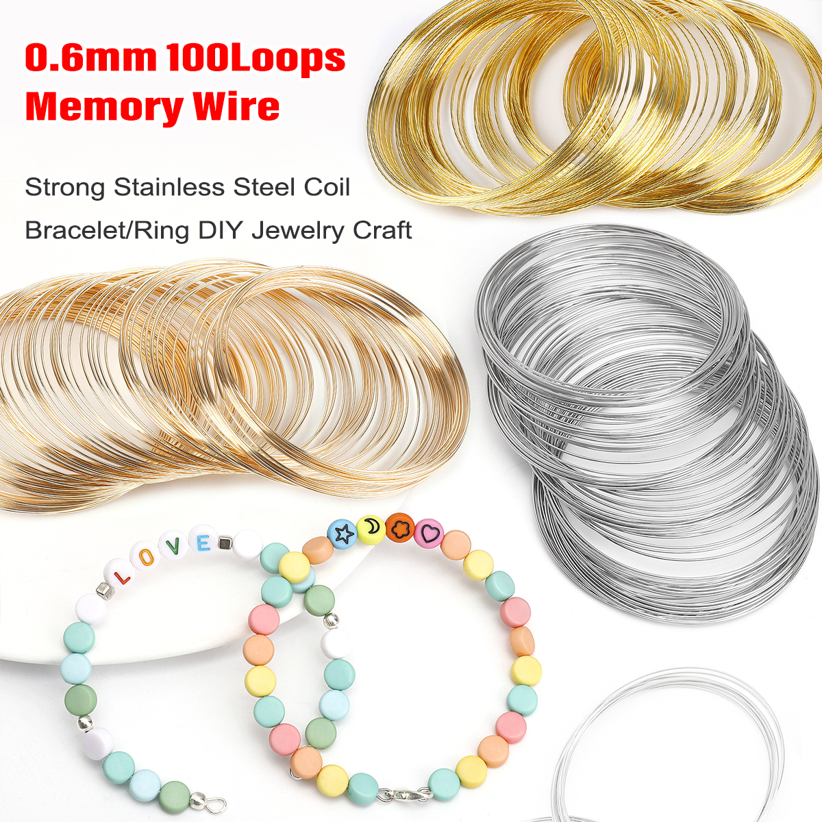 0.6mm Stainless Steel Memory W - Memory Wire Bracelet 评论和价格