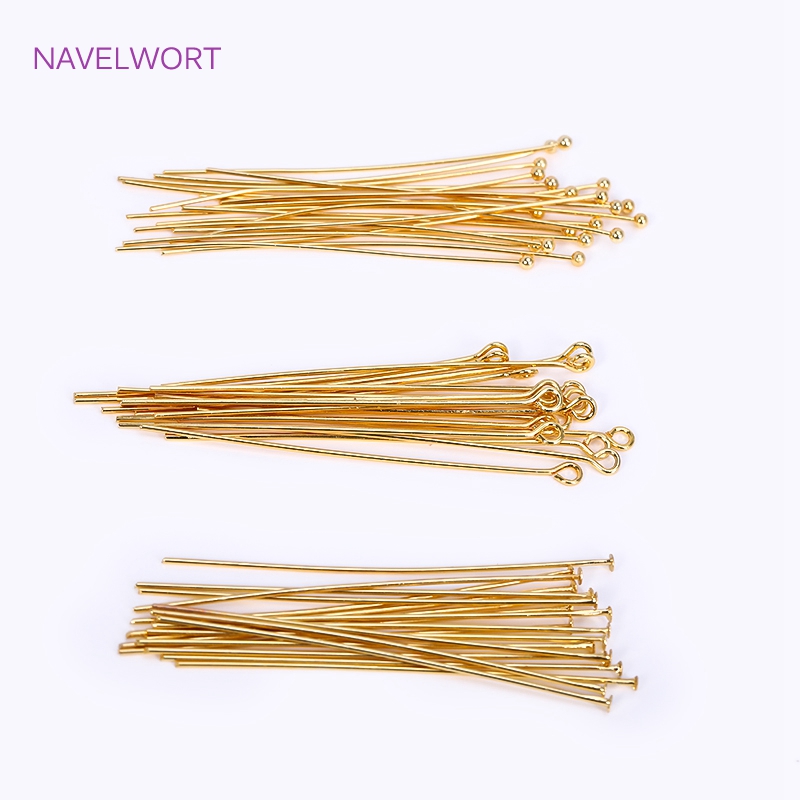 50pcs/Lot 18K Gold Plated Pins - Jewelry Making Rivets 评论和价格