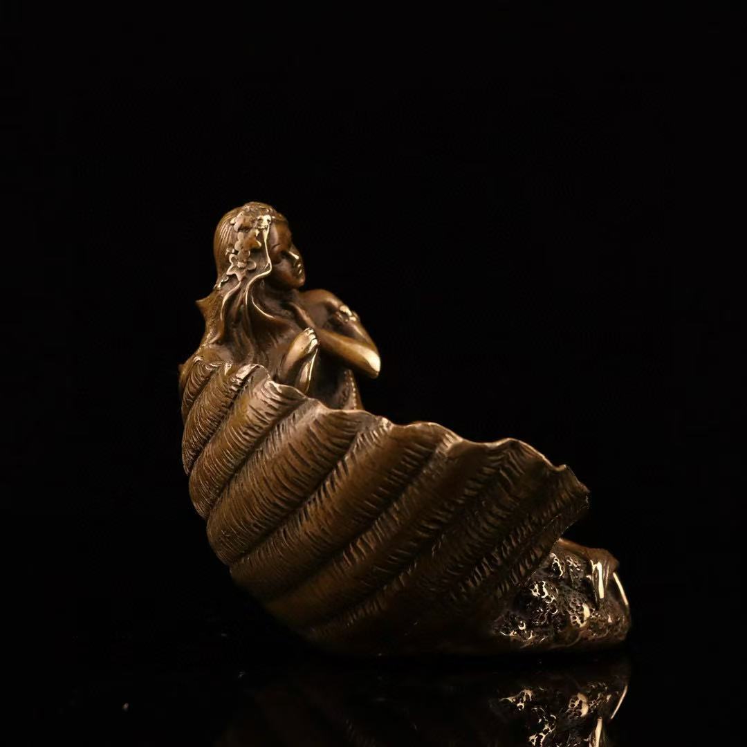 Antique Brass Mermaid Statue S - Jewelry Making Desk 评论和价格