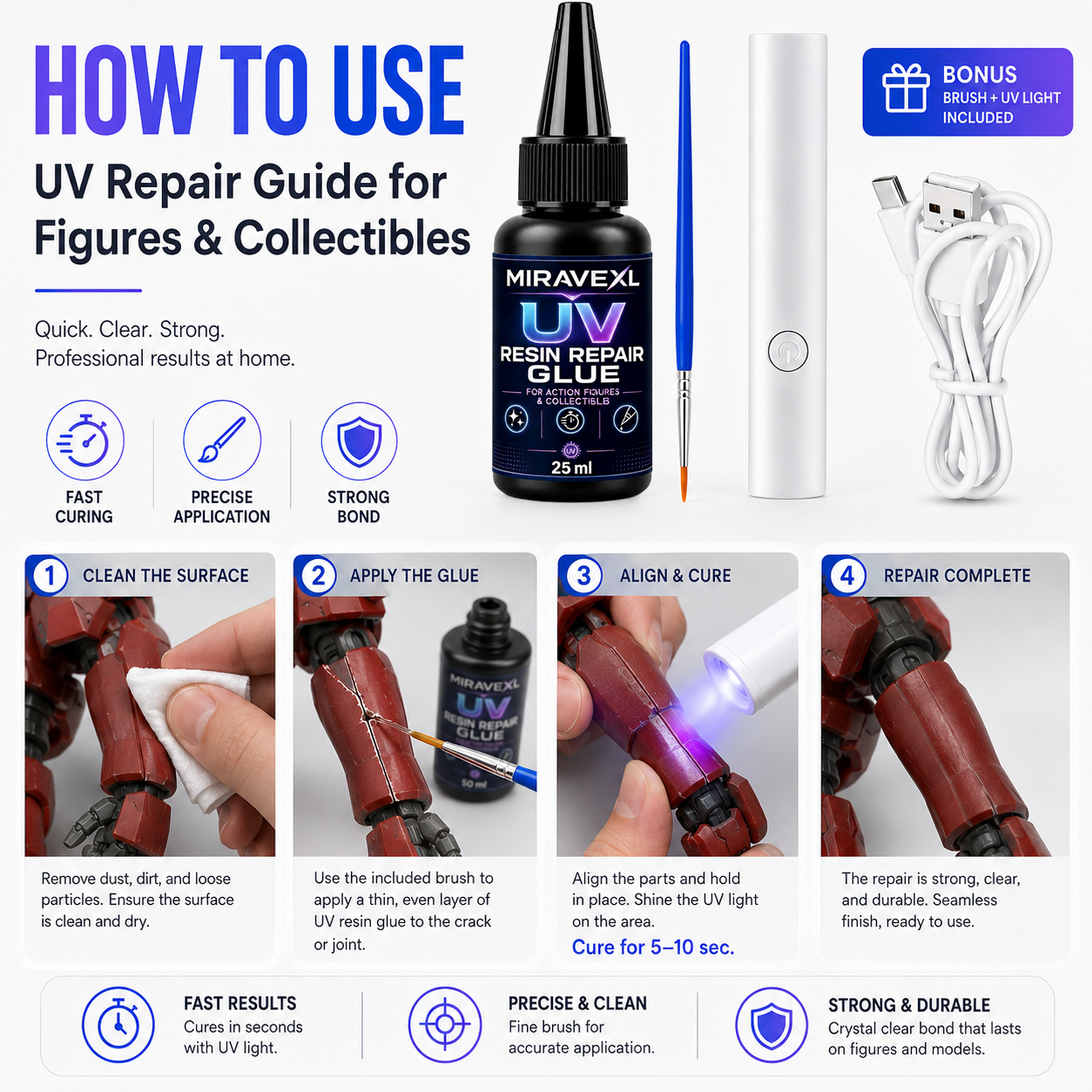 25g MIRAVEXL  UV Epoxy Resin G - Jewelry Making Uv Resin Kit 评论和价格