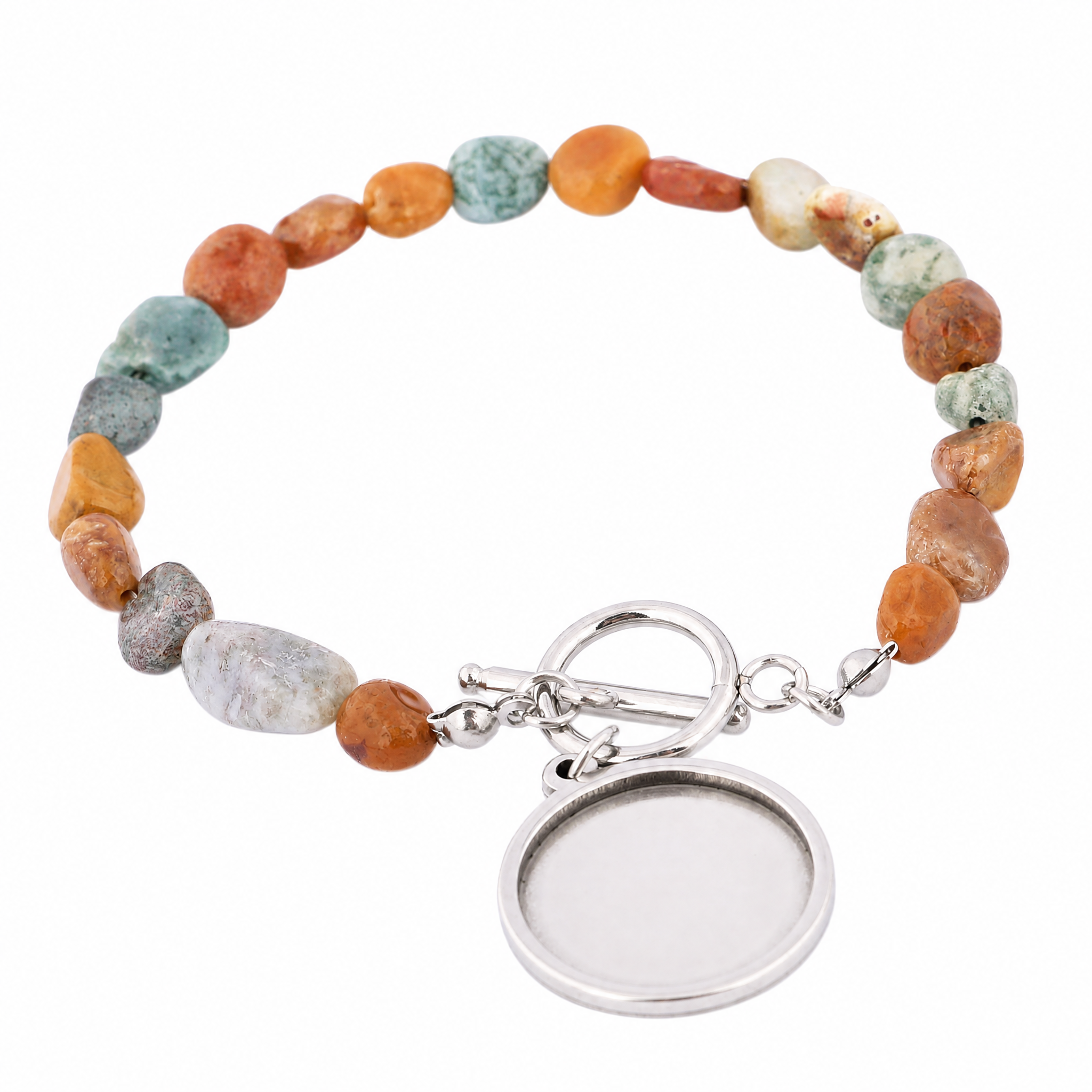 2pcs Natural Stone Beaded Brac - Jewelry Making Tray 评论和价格