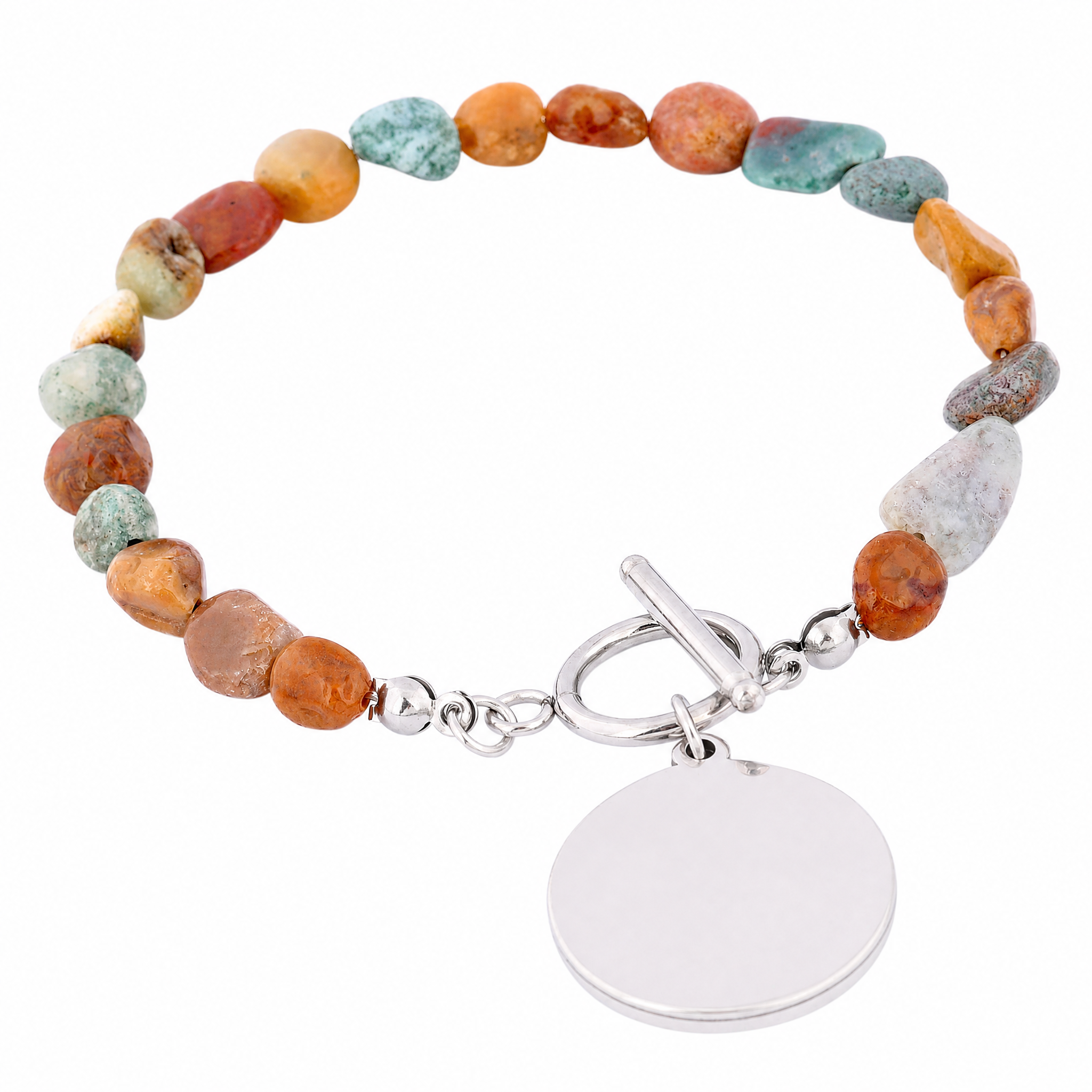 2pcs Natural Stone Beaded Brac - Jewelry Making Tray 评论和价格
