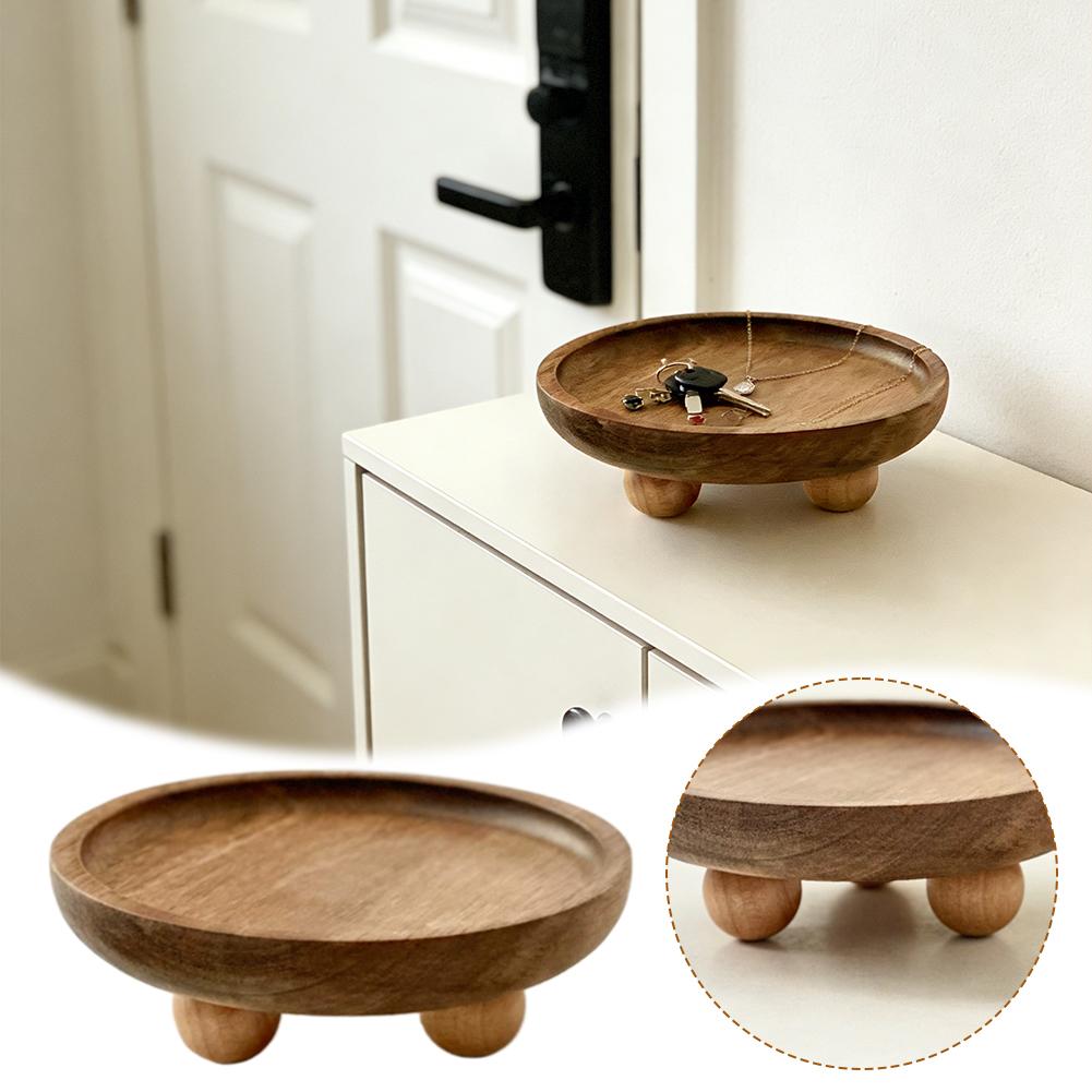 Round Solid Wood Tray Key Jewe - Jewelry Making Desk 评论和价格