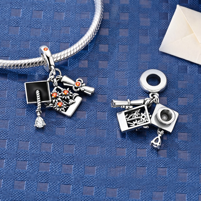 Grad Set Charms 925 Sterling S - Jewelry Making Diploma 评论和价格