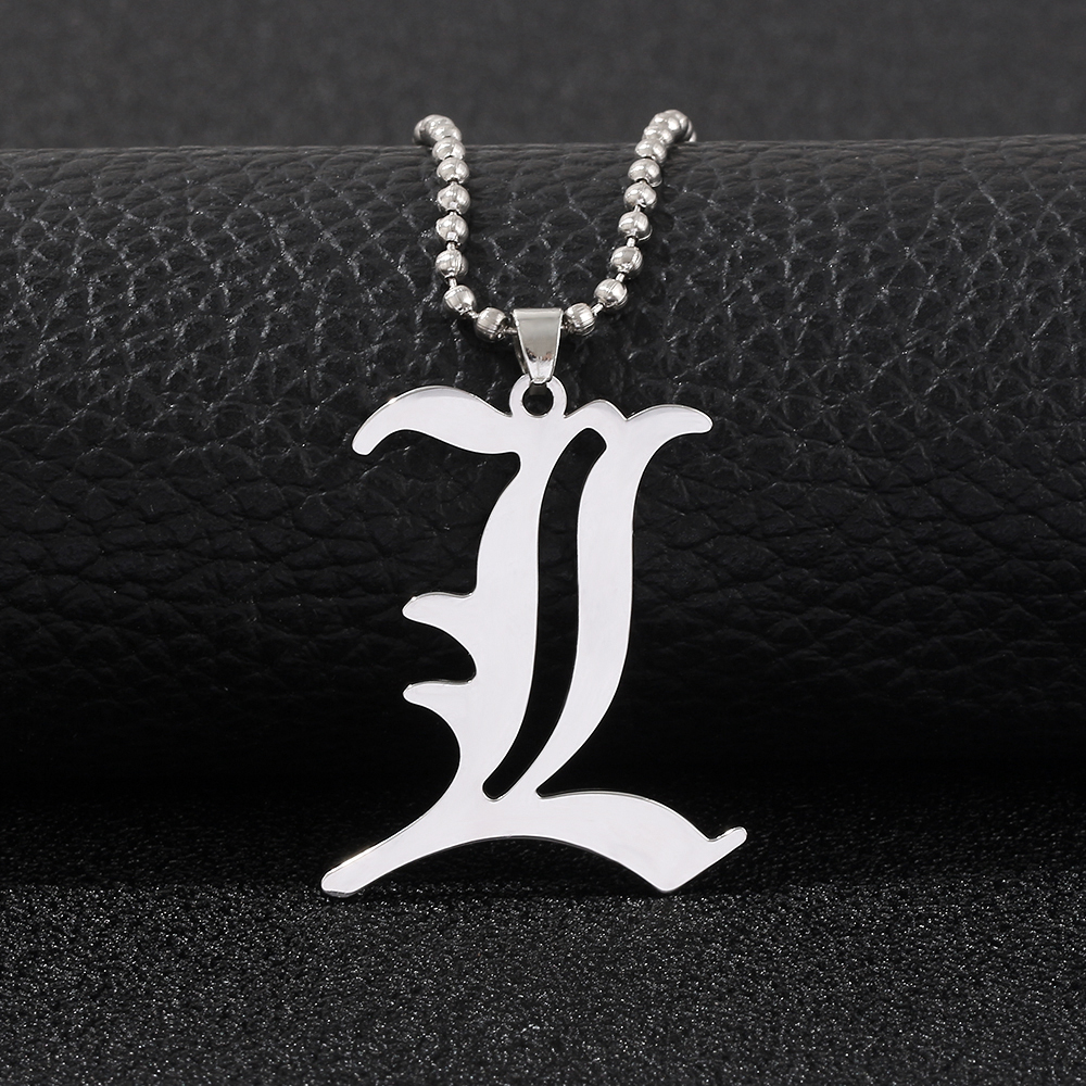 Death Note L Letter Necklace C - Jewelry Making Accessories 评论和价格