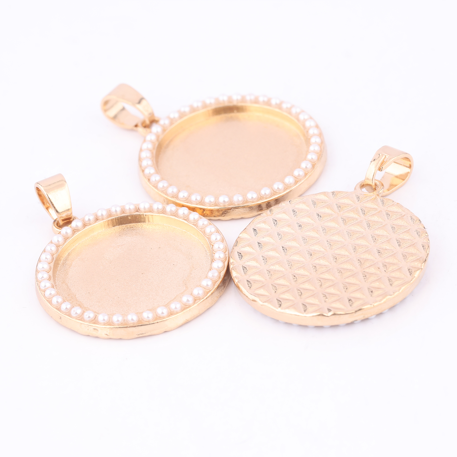 5pcs Kc Gold Pearl Cabochon Ba - Jewelry Making Tray 评论和价格