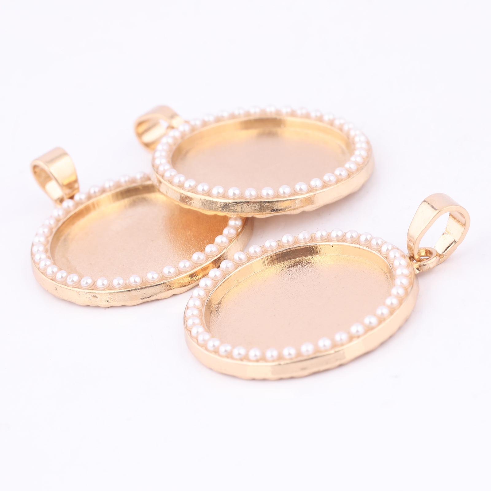 5pcs Kc Gold Pearl Cabochon Ba - Jewelry Making Tray 评论和价格