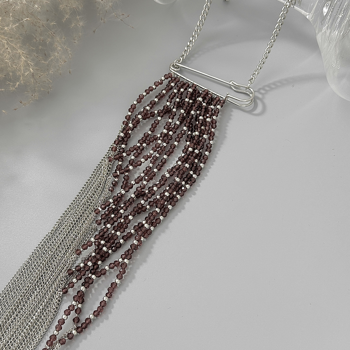 Silver Color Tassel Chain Broo - Jewelry Making Accessories 评论和价格