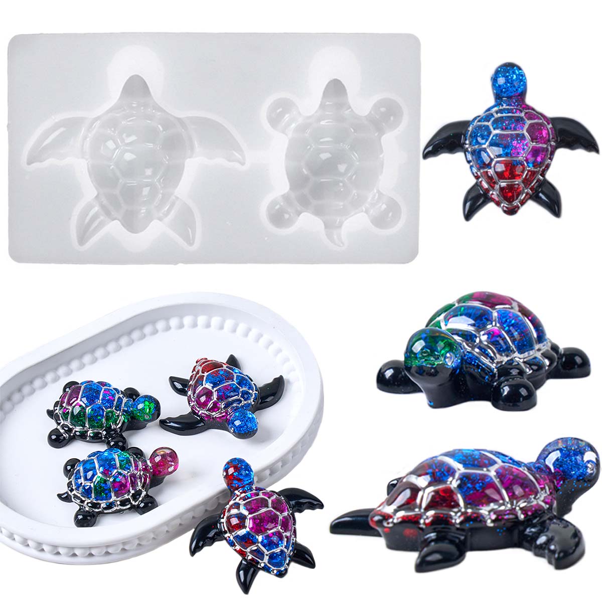 3D Sea Turtle Keychain Silicon - Jewelry Making Uv Resin Kit 评论和价格