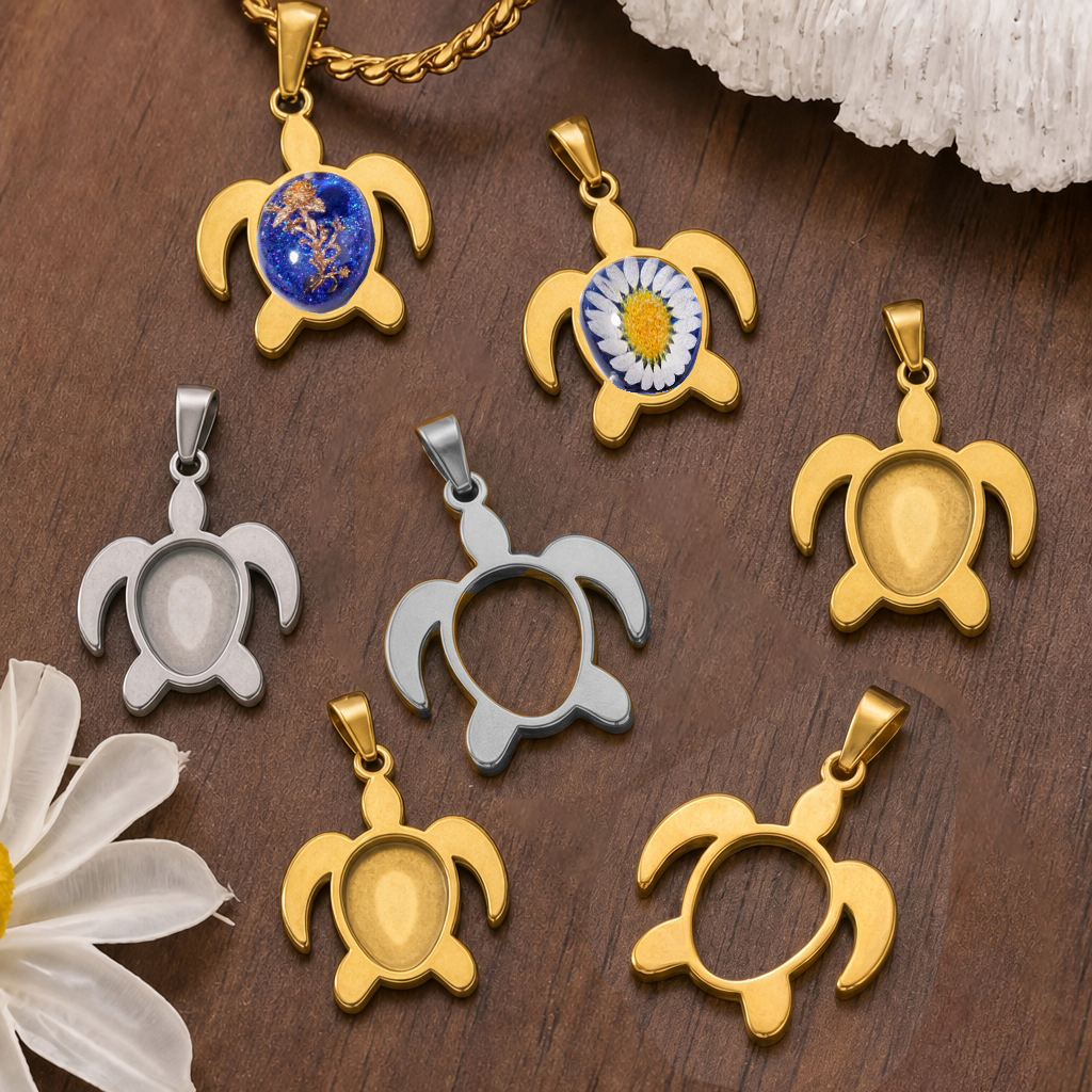 5pcs Stainless Steel Turtle Pe - Jewelry Making Tray 评论和价格