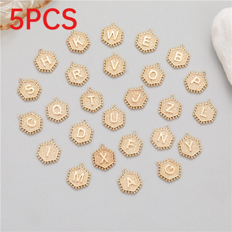 5Pcs Rivet Hexagonal 26 Alphab - Jewelry Making Rivets 评论和价格